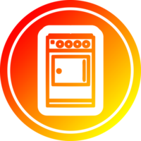 kitchen cooker circular icon with warm gradient finish png