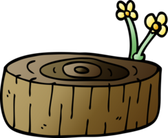 bûche d'arbre de doodle de dessin animé png