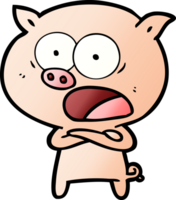 cartoon pig shouting png