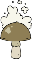 champignon de dessin animé avec nuage de spores png