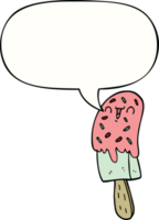 cartoon ice lolly with speech bubble png