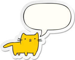 dessin animé chat avec discours bulle autocollant png