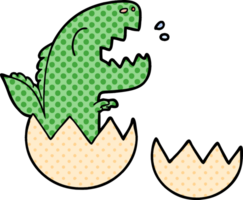 dinosaurio de dibujos animados saliendo del huevo png
