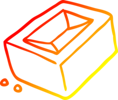 warm gradient line drawing of a cartoon brick png