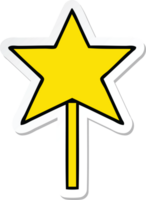 pegatina de una linda varita de estrella de dibujos animados png