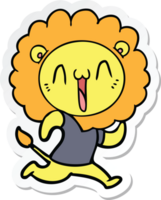 sticker of a happy cartoon lion png