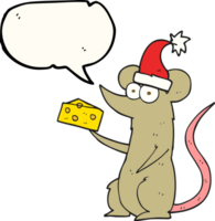 disegnato discorso bolla cartone animato Natale topo con formaggio png
