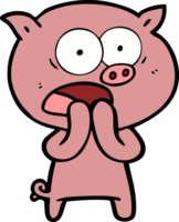 Cartoon-Schwein schreit png