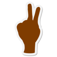 hand making peace sign sticker png