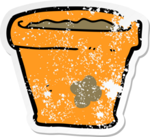 distressed sticker of a cartoon plant pot png