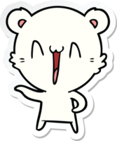 klistermärke av en skrattande isbjörn tecknad png