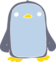 pingouin de dessin animé mignon style couleur plat png