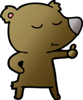 happy cartoon bear giving thumbs up png