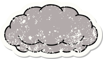 distressed sticker tattoo in traditional style of a grey cloud png
