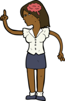 cartoon woman with clever idea png