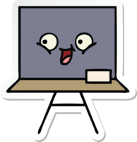 sticker of a cute cartoon chalkboard png