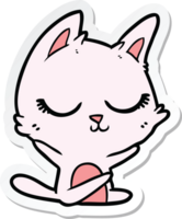 sticker of a calm cartoon cat png