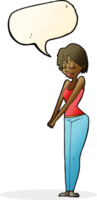 cartoon content woman with speech bubble png