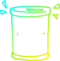 cold gradient line drawing of a cartoon soda can png