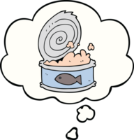 cartoon canned food with thought bubble png