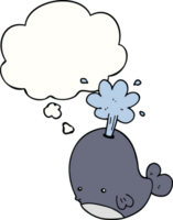 cartoon spouting whale with thought bubble png