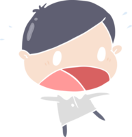 flat color style cartoon shocked man png