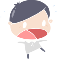 hombre sorprendido de dibujos animados de estilo de color plano png