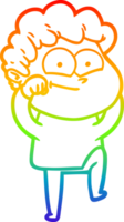 regenboog helling lijn tekening van een tekenfilm gelukkig Mens png