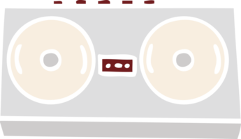 platt Färg retro tecknad serie av en retro radio png