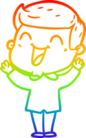 arco iris degradado línea dibujo de un dibujos animados hombre riendo png
