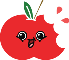 flat color retro cartoon of a red apple png
