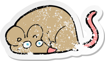 autocollant rétro en détresse d'une souris de dessin animé png