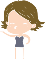 femme de dessin animé de style plat couleur png