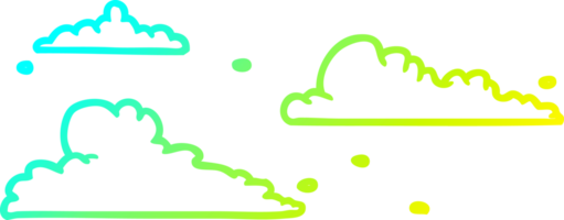 cold gradient line drawing of a clouds drifting by png