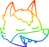 Regenbogen Gradient Linie Zeichnung von ein Karikatur Wolf Gesicht png