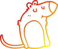 warm gradient line drawing of a cartoon fat rat png