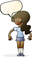 cartoon pretty woman with speech bubble png