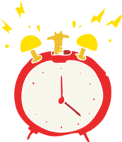 flat color illustration of ringing alarm clock png
