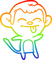 arco Iris gradiente linha desenhando do uma engraçado desenho animado macaco png