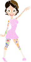 cartone animato donna con tatuaggi png