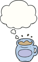 cartoon coffee cup with thought bubble png