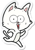 pegatina de un divertido gato de dibujos animados png