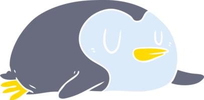 pingüino de dibujos animados de estilo de color plano png