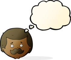 cartoon man with mustache with thought bubble png