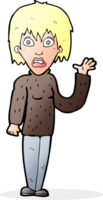 cartoon shocked woman waving hand png