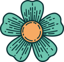 iconic tattoo style image of a flower png