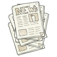 textured cartoon newspaper png