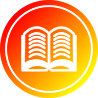 öffnen Buch kreisförmig Symbol mit warm Gradient Fertig png