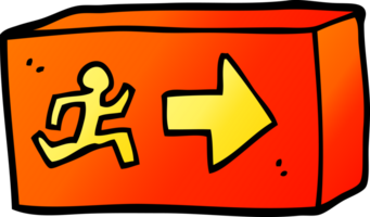 cartoon doodle exit sign png