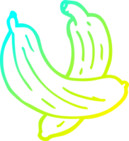 du froid pente ligne dessin de une dessin animé paire de bananes png